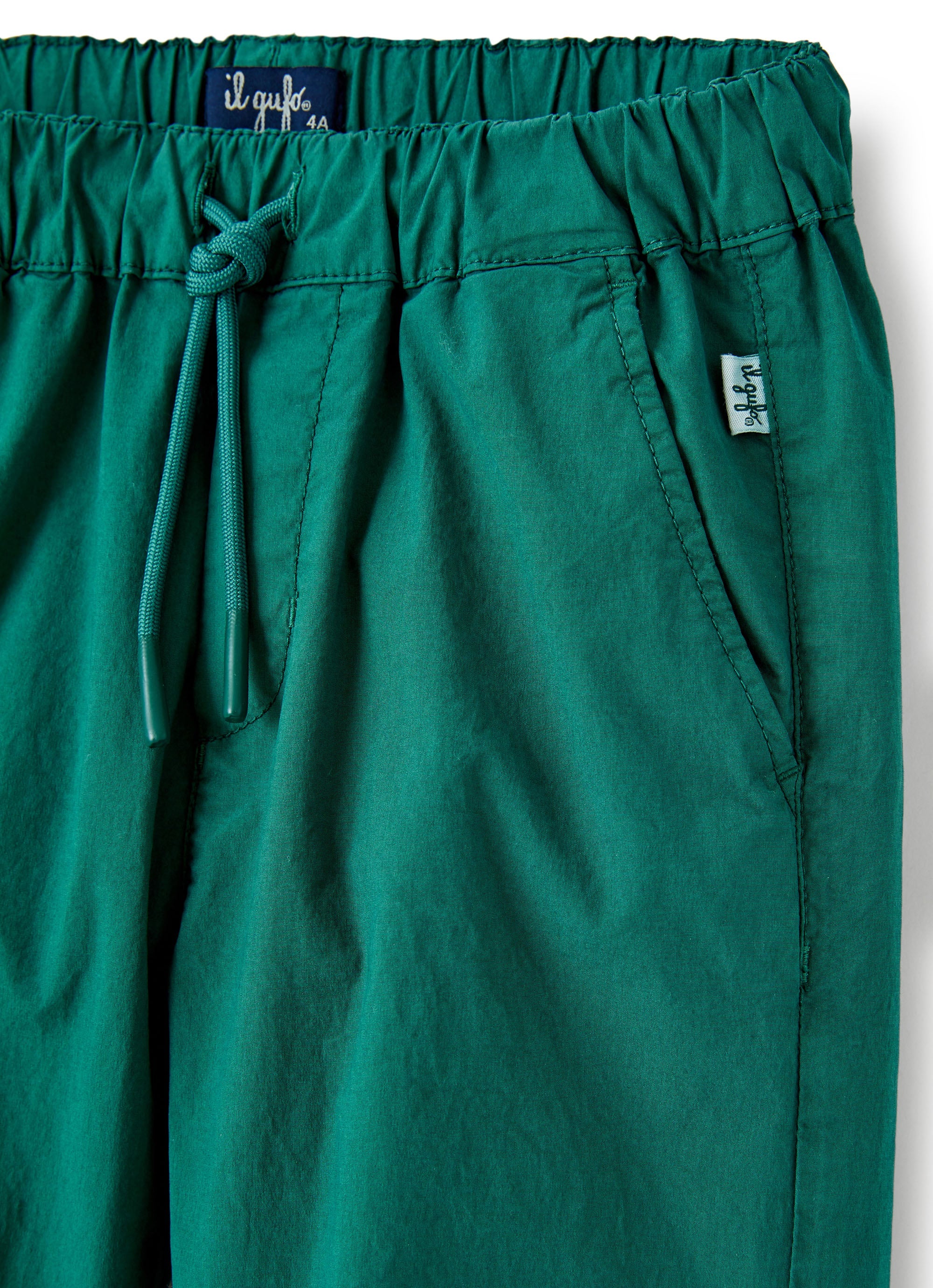 Joggers in popeline verde
