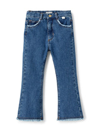 Blue denim flare jeans