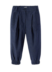 Pantaloni baggy in seersucker a quadretti