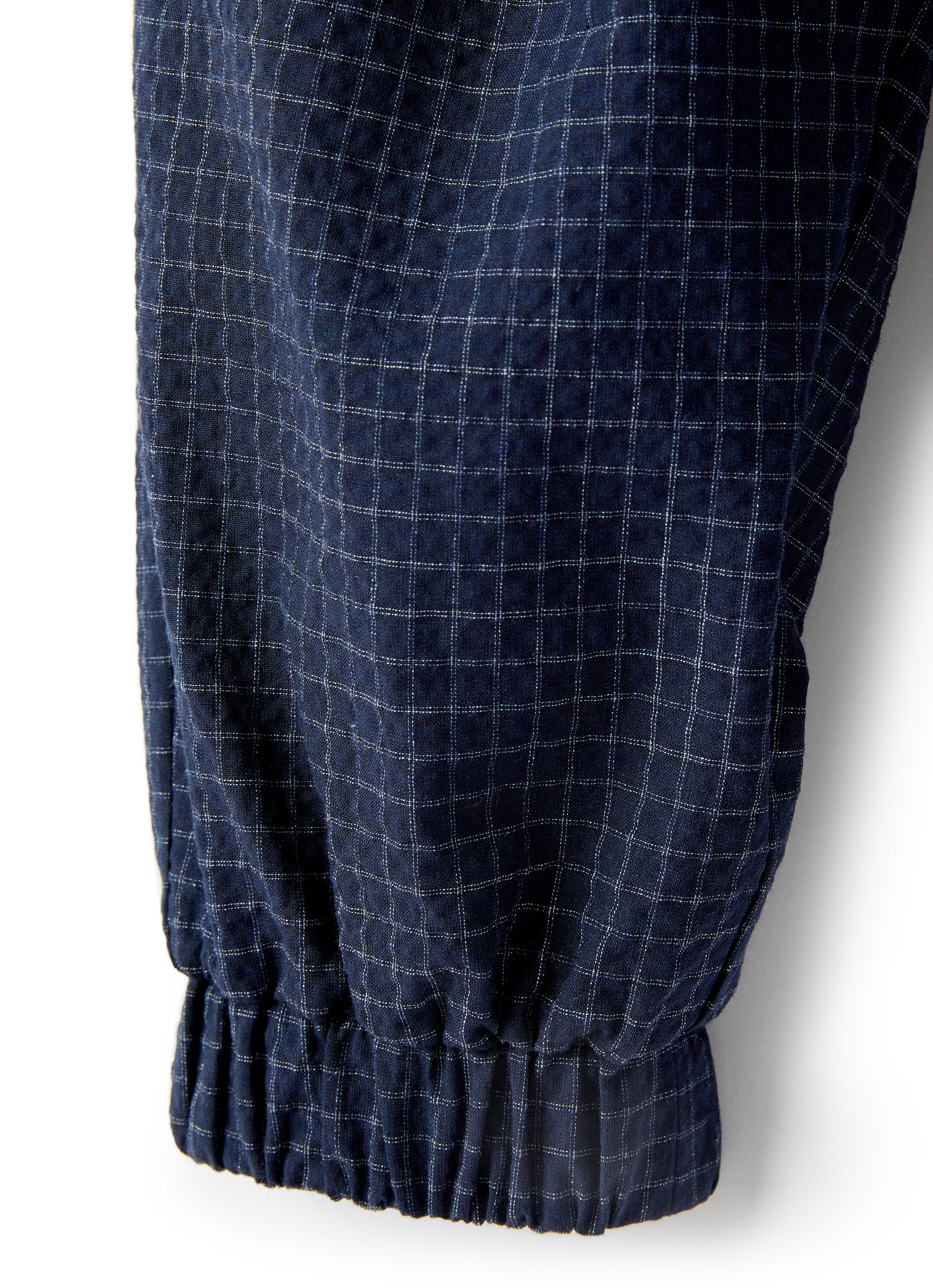 Pantaloni baggy in seersucker a quadretti