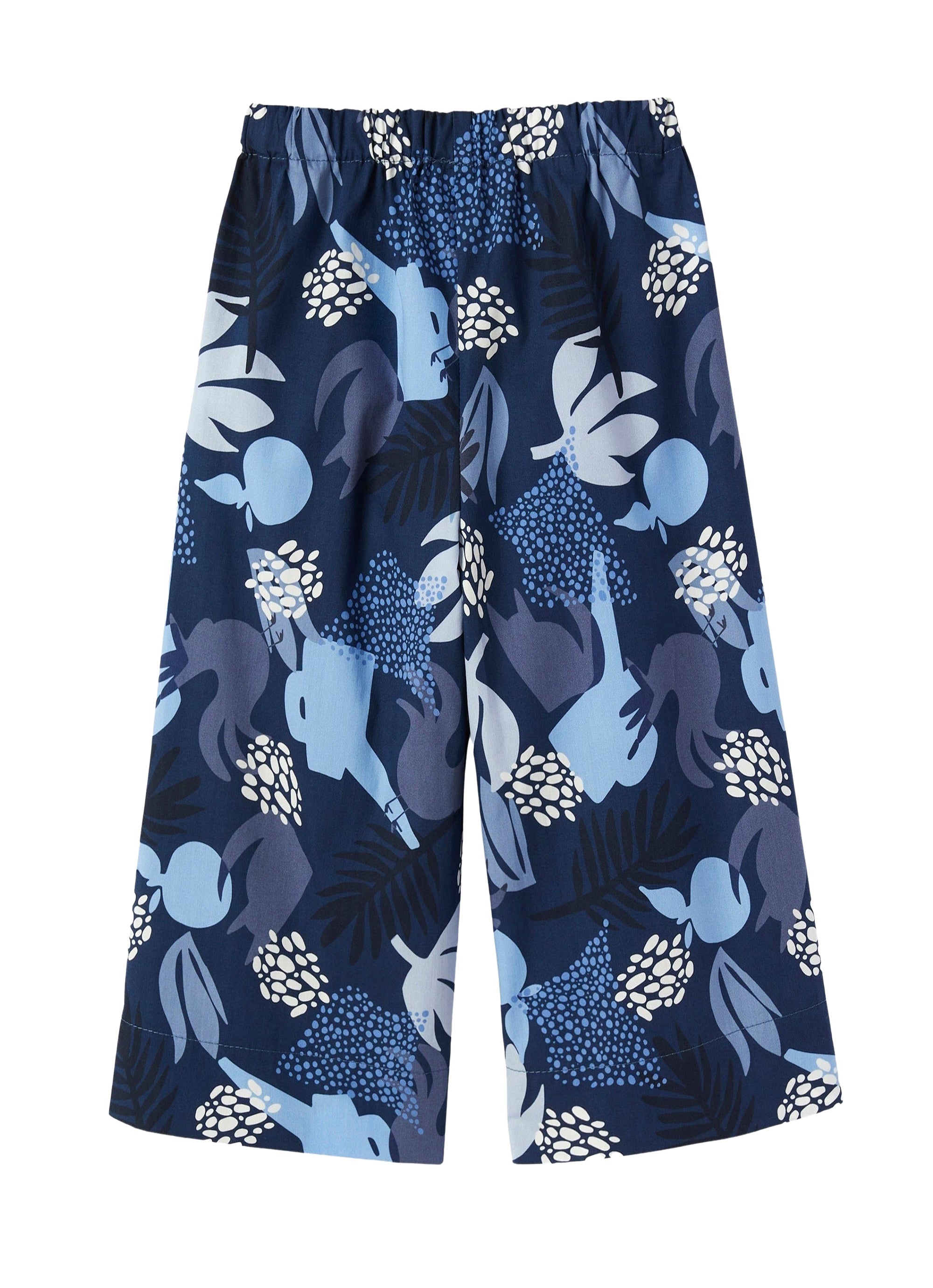 Pantaloni culotte con stampa giardino