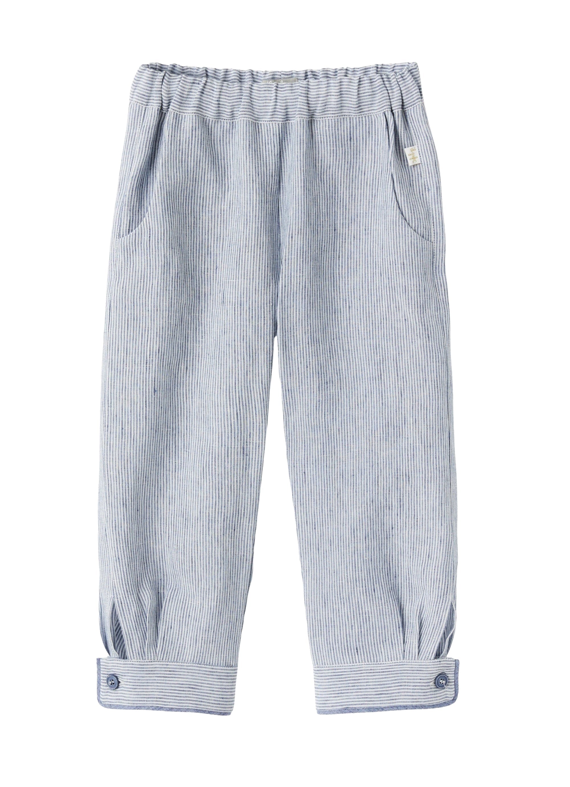 Pantaloni in lino con polsini