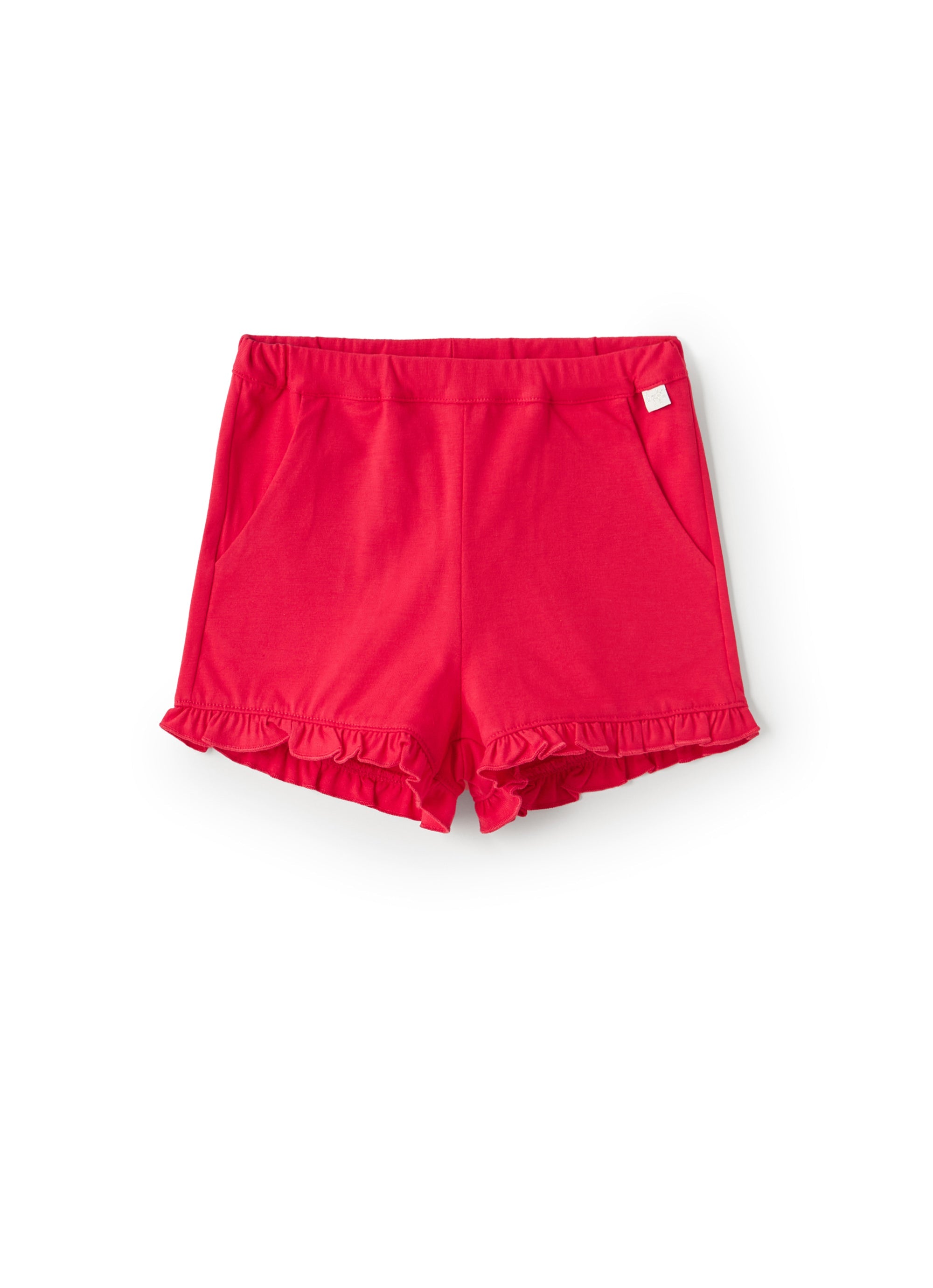 Stretch jersey shorts with ruffle