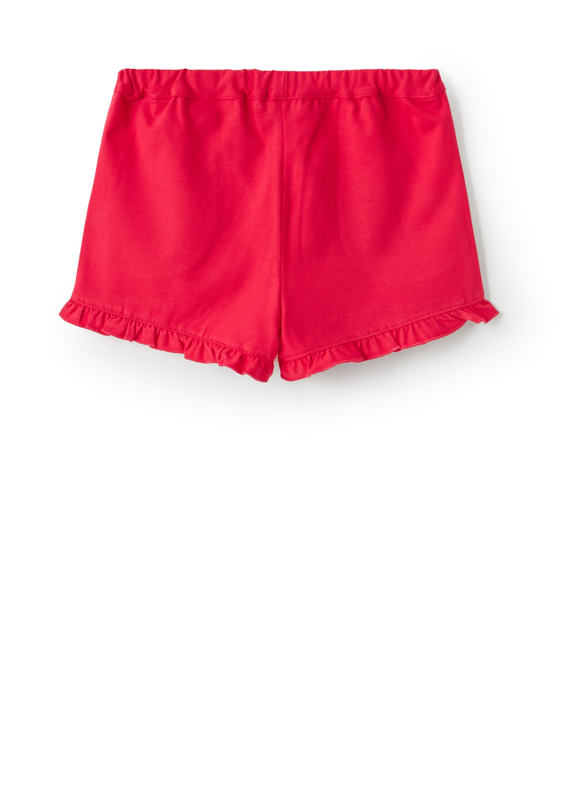 Stretch jersey shorts with ruffle