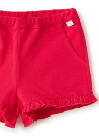 Stretch jersey shorts with ruffle