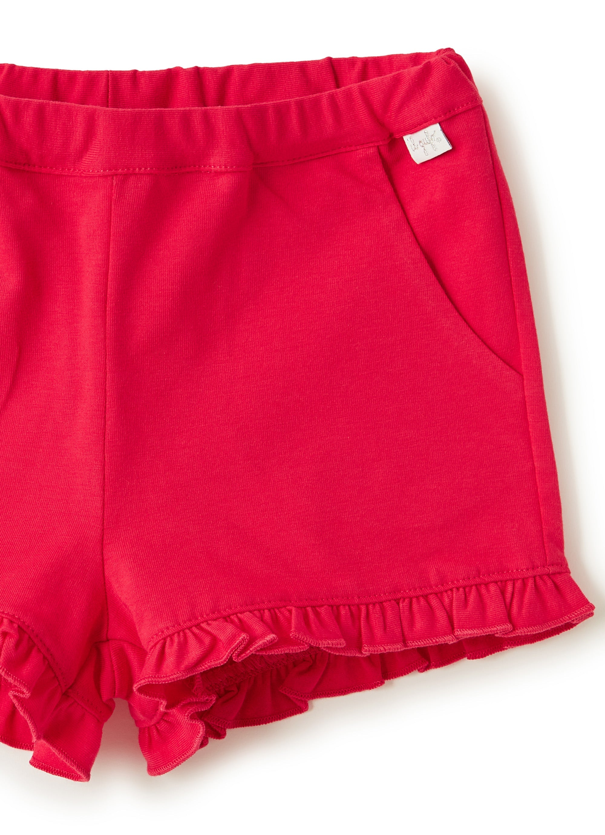 Stretch jersey shorts with ruffle