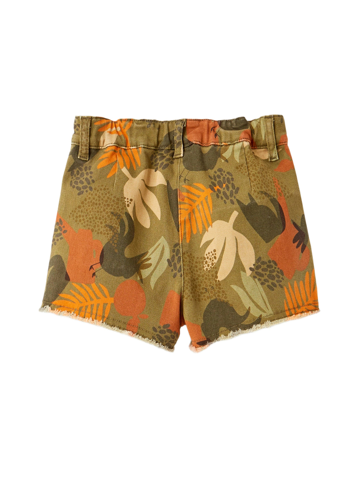 Patterned Gabardine Shorts
