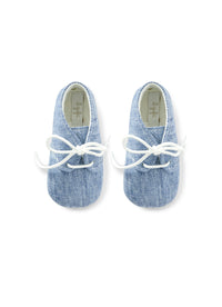 Scarpine in lino celeste