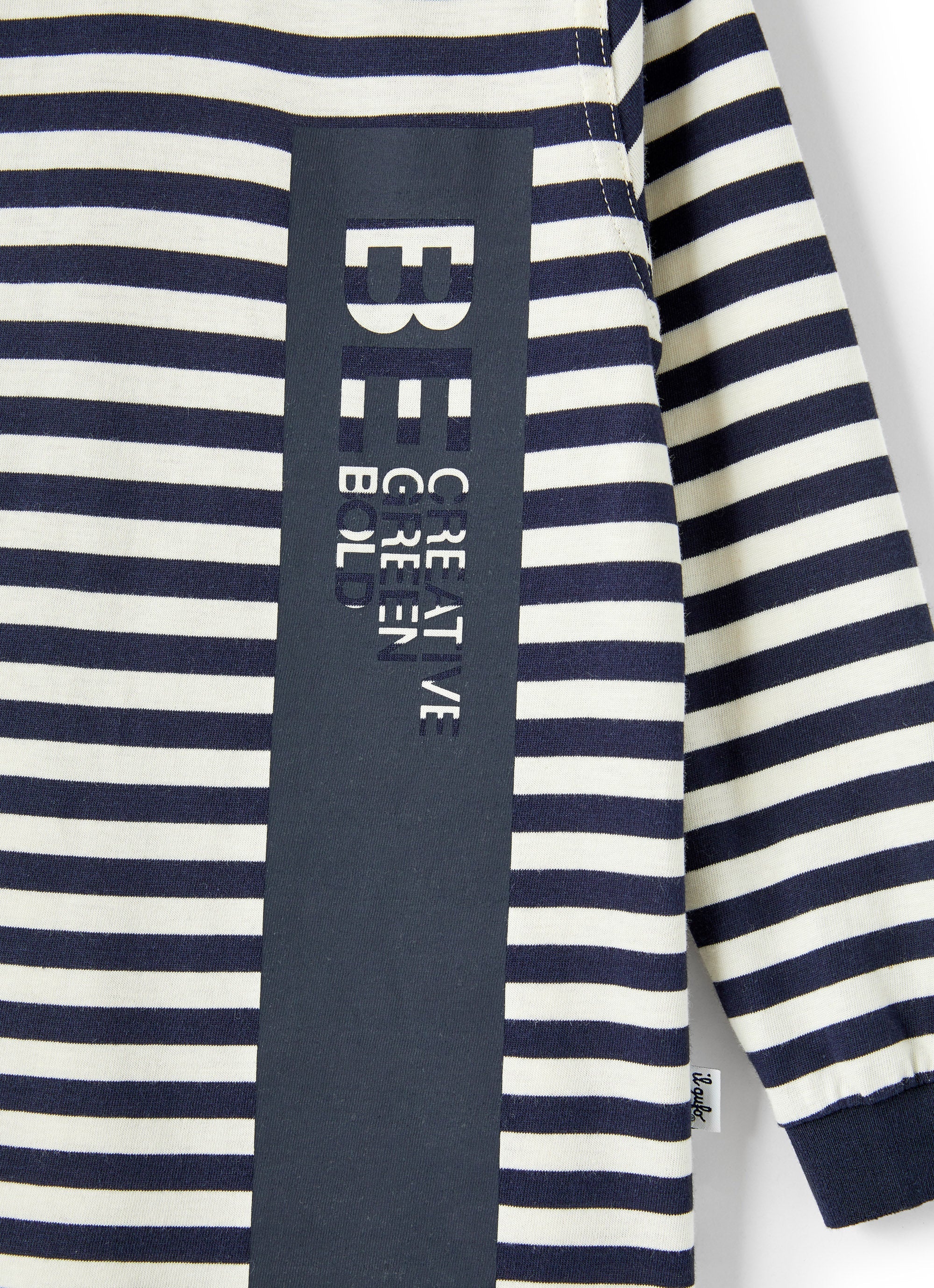 T-shirt a righe con stampa