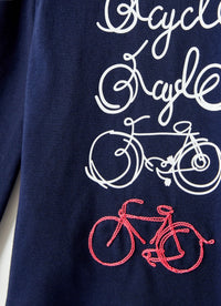 T-shirt in jersey con stampa Bicycle