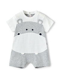 Short grey onesie with hippo
