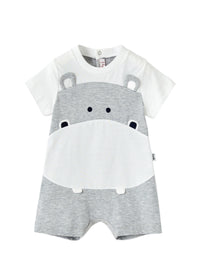Short Grey Onesie With Hippo