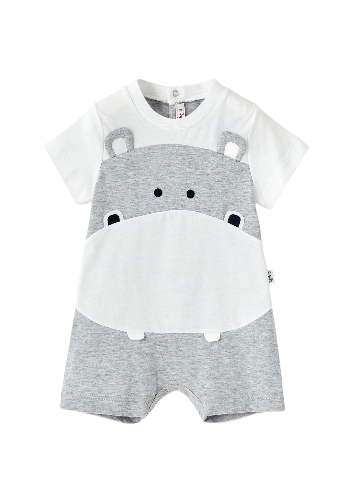 Short Grey Onesie With Hippo
