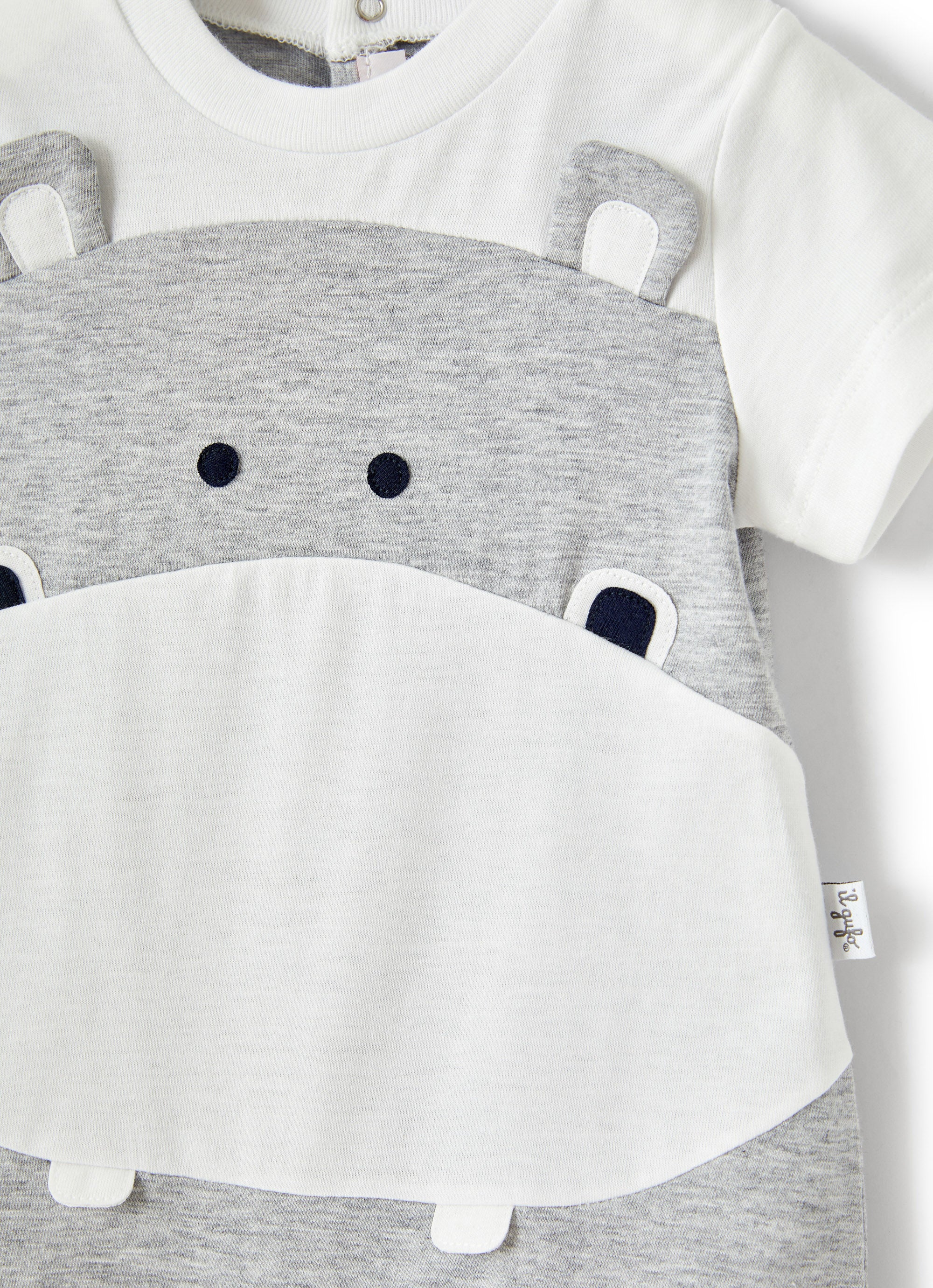 Short grey onesie with hippo