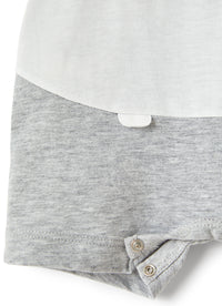 Short grey onesie with hippo