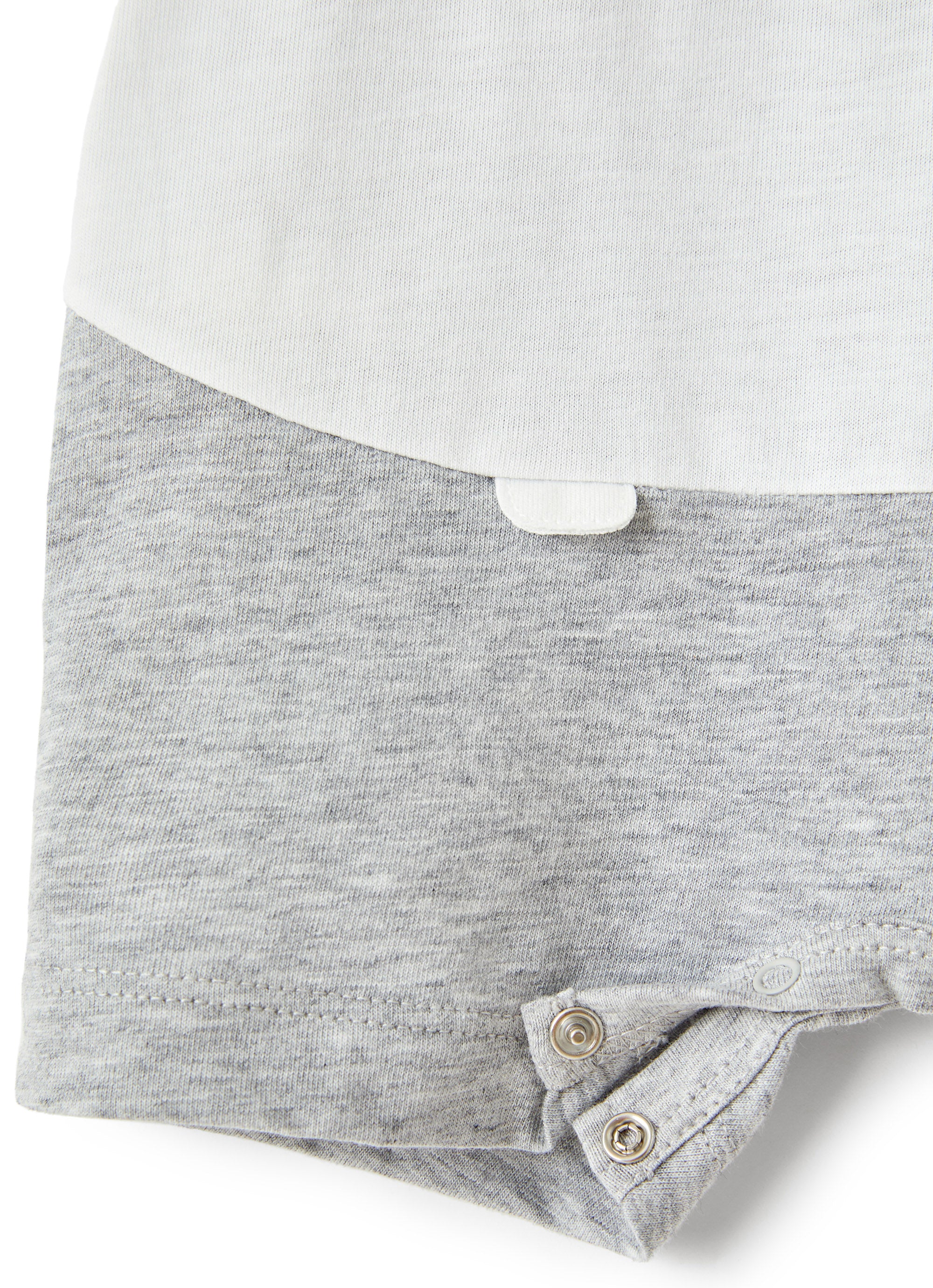 Short grey onesie with hippo