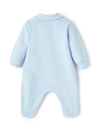 Tutina in jersey azzurro con orsetto