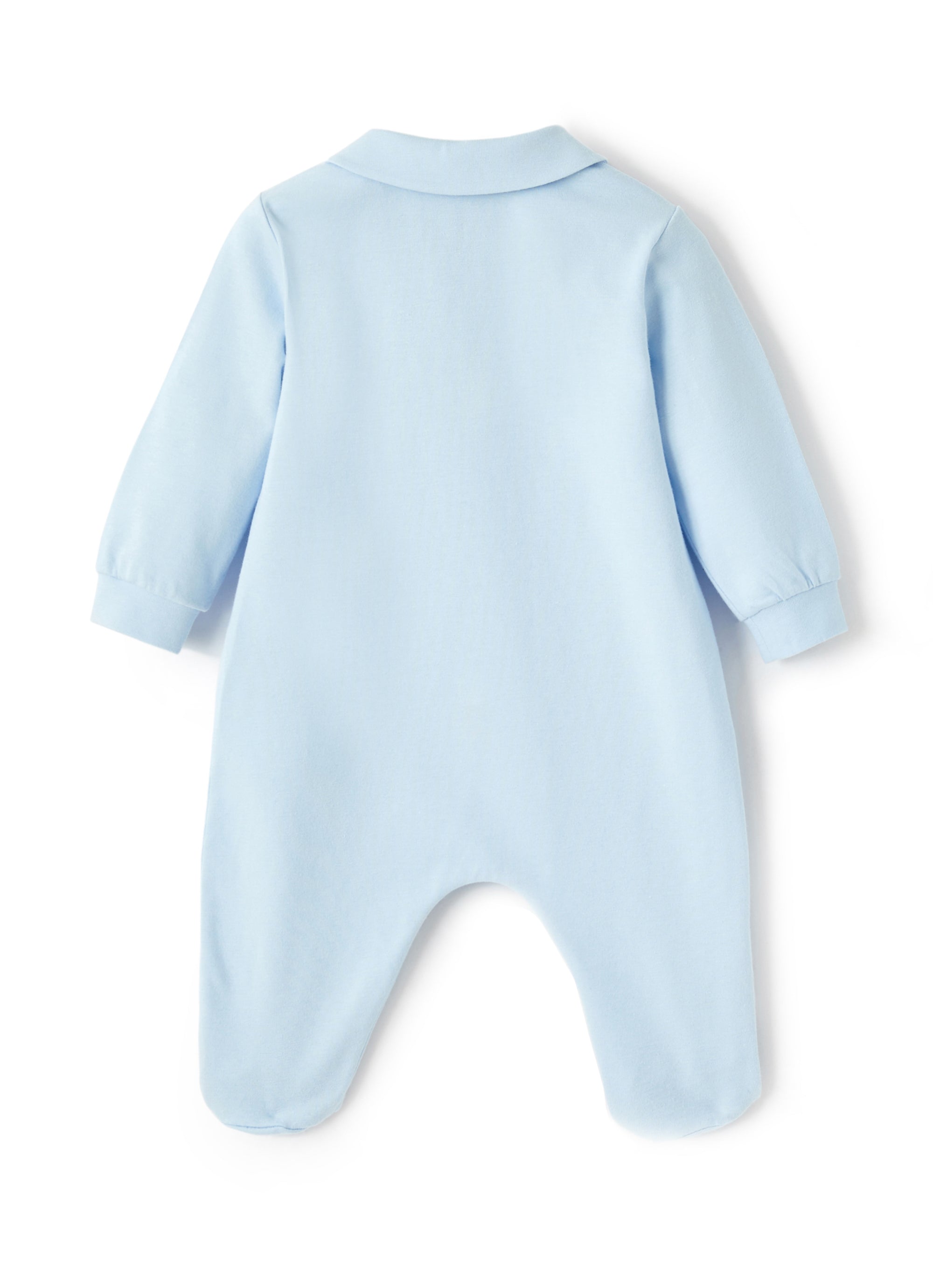 Tutina in jersey azzurro con orsetto