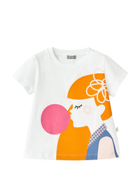 T-shirt avec imprimé - Bianco & Azzurro