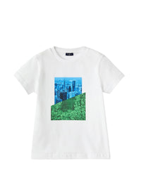 T-shirt con stampa geometrica
