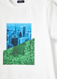 T-shirt con stampa geometrica