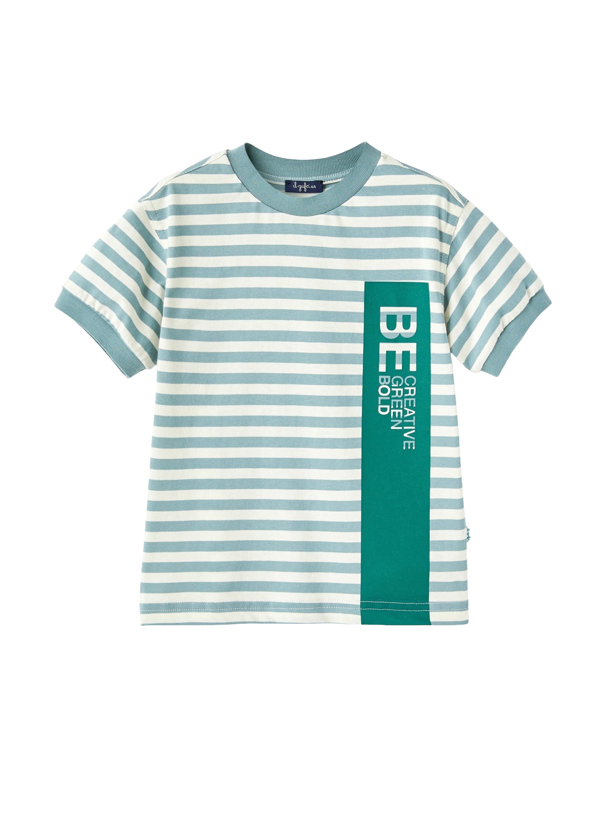 T-shirt in jersey a righe verdi