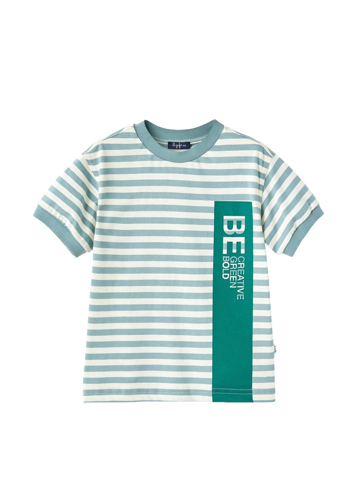 T-Shirt In Jersey A Righe Verdi
