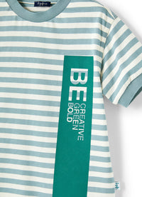 T-shirt in jersey a righe verdi