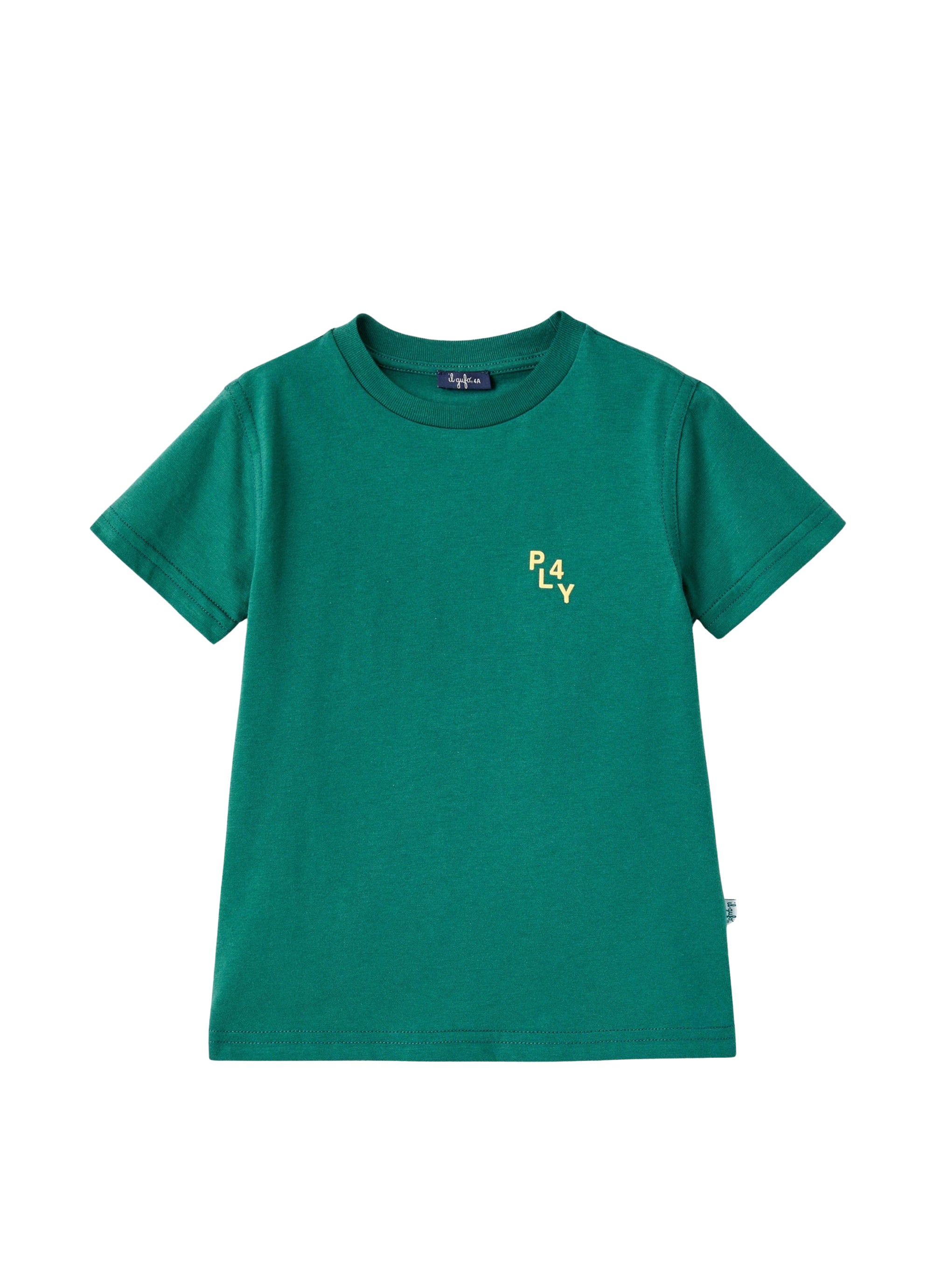 T-shirt verde con stampa sul retro