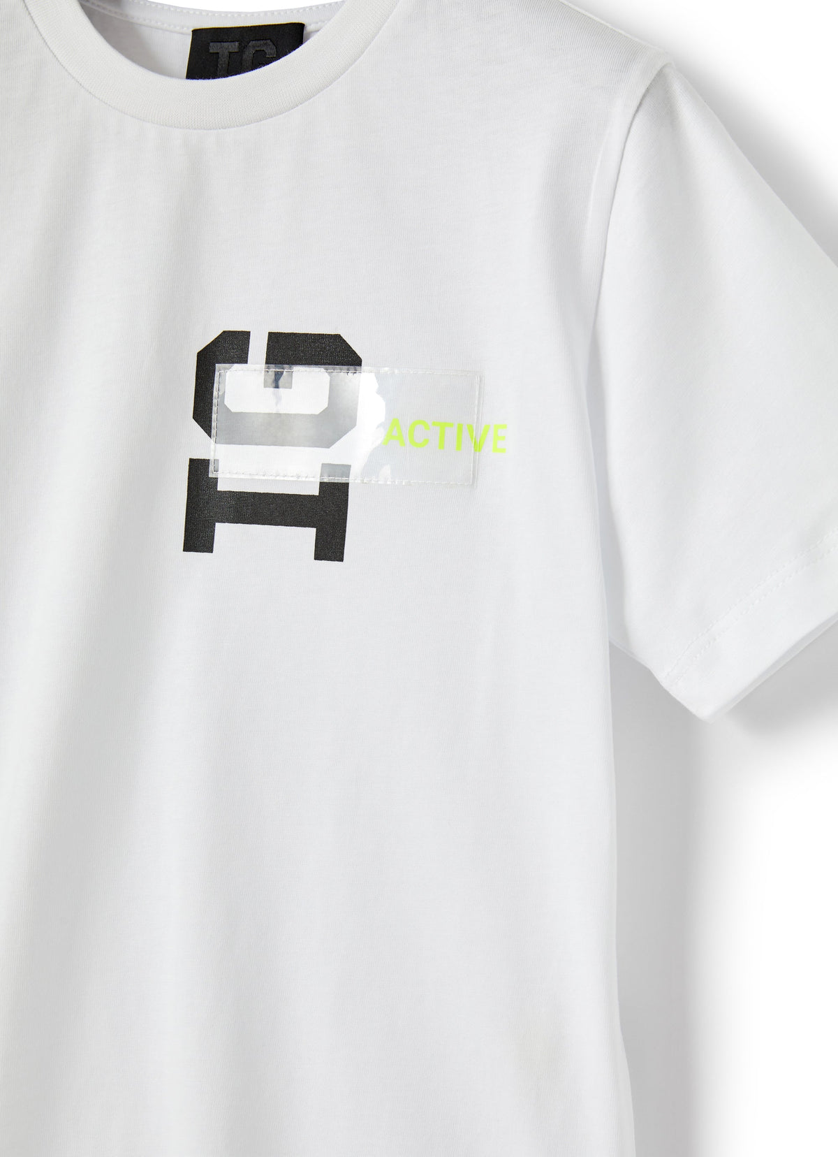 ts341m0112_0120 // DOUBLON PAS FUSION /// DOUBLON DEVIENT OK PICS / T-shirt con logo e inserto trasparente