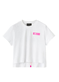 T-shirt boxy con logo e nastratura