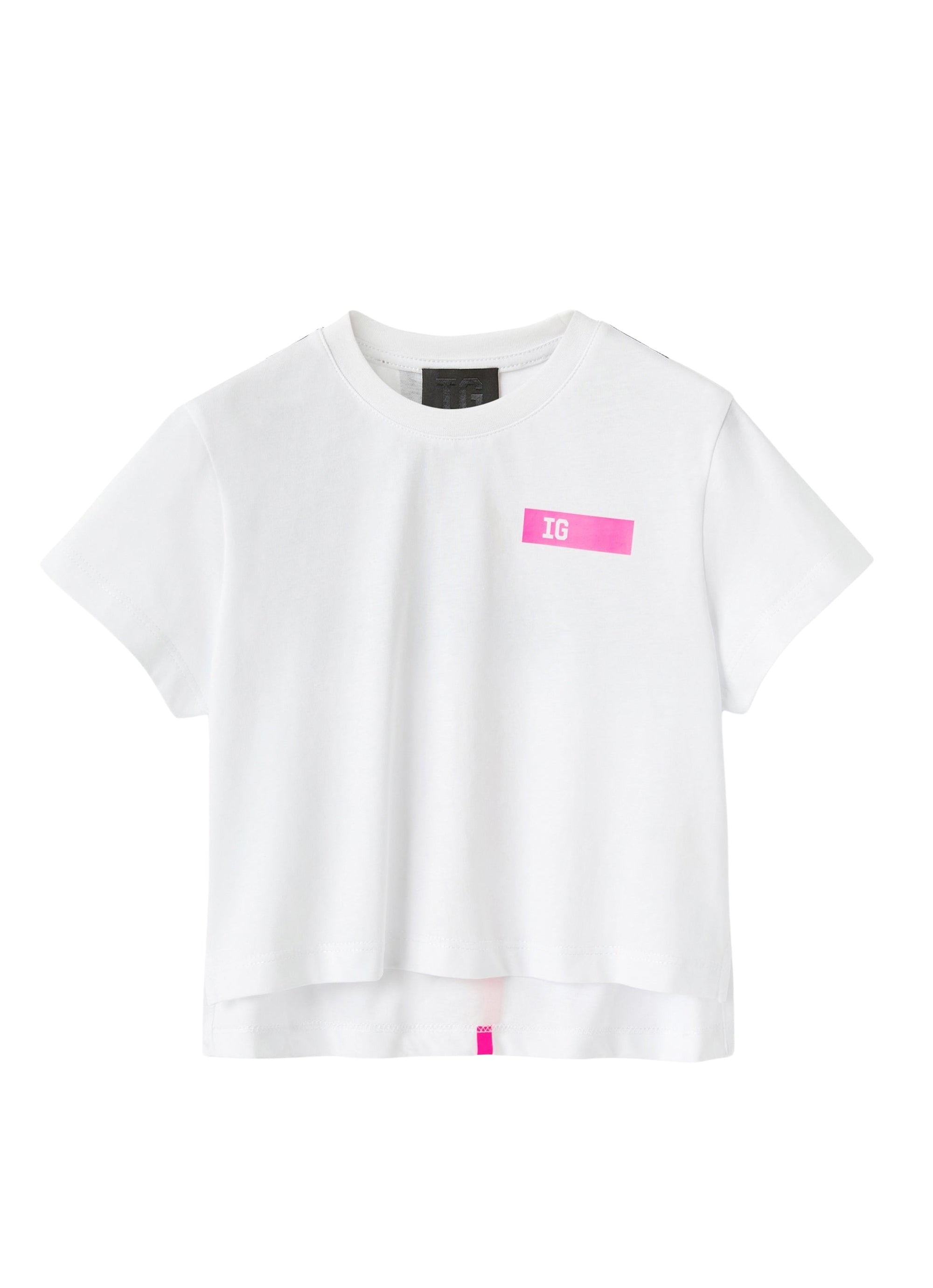 T-shirt boxy con logo e nastratura