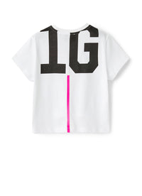 T-shirt boxy con logo e nastratura