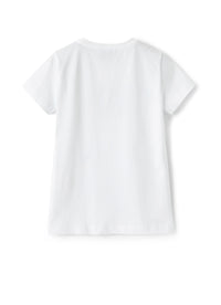 T-shirt logo in jersey bianco