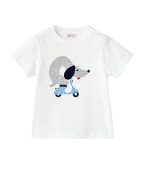 T-shirt in jersey con bassotto