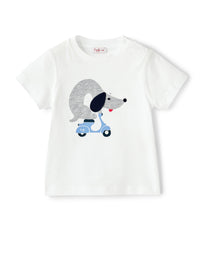 T-shirt in jersey con bassotto