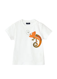 T-shirt con camaleonte fantasia