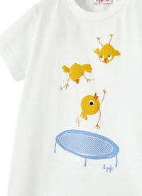 T-shirt in jersey con pulcini
