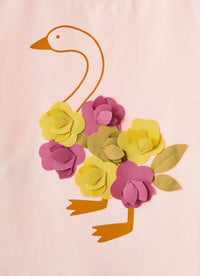 White t-shirt with goose print