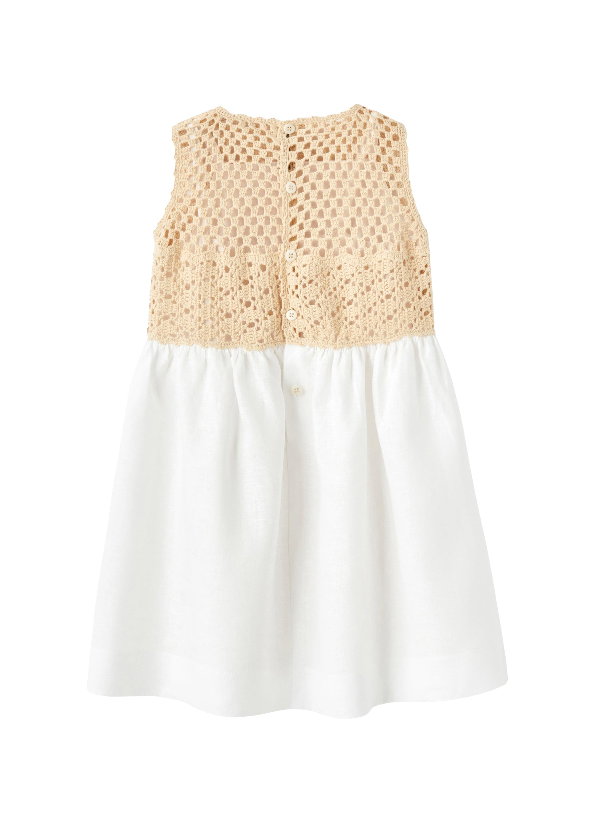Linen and crochet dress