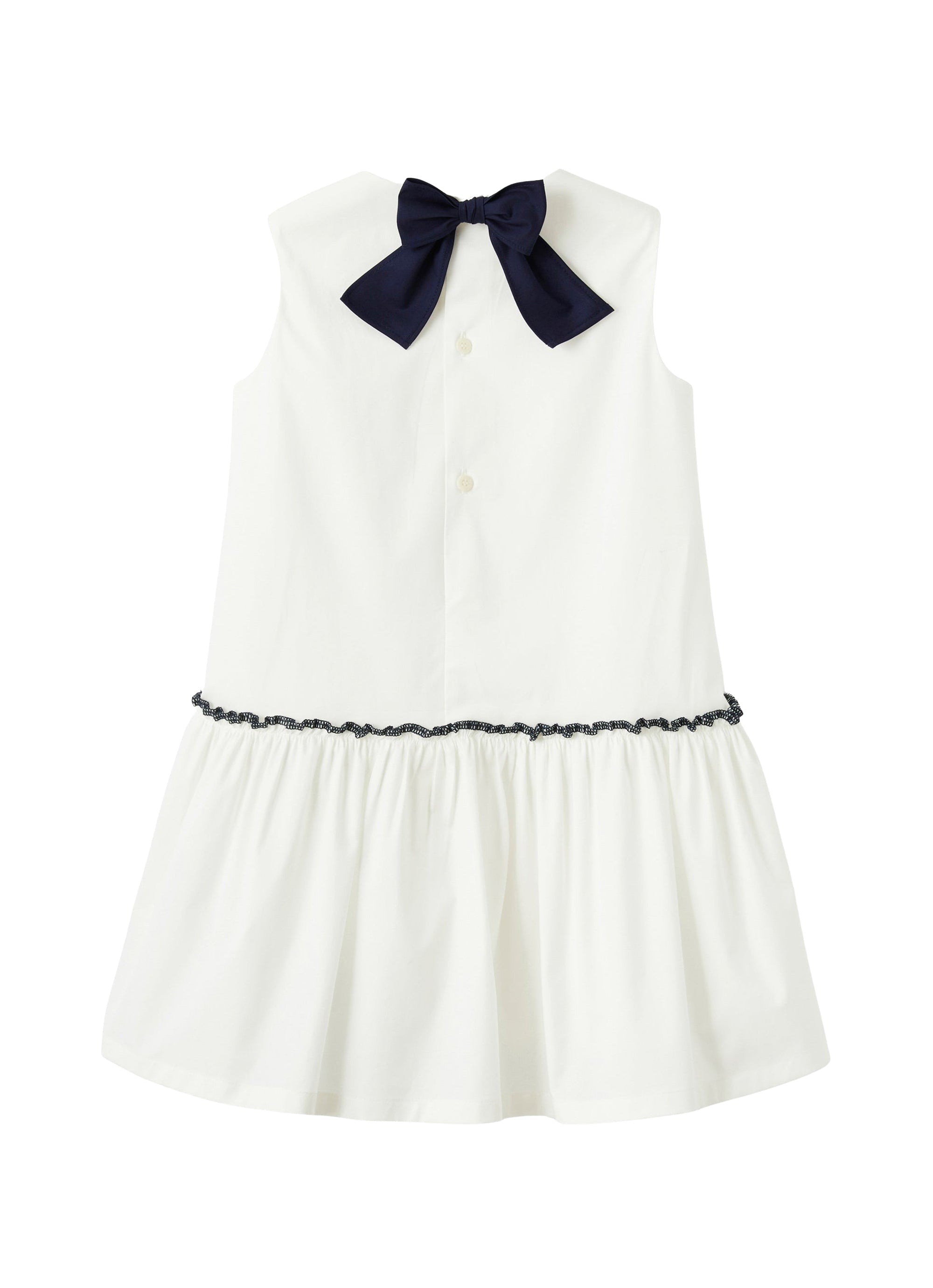 Abito smanicato in popeline stretch