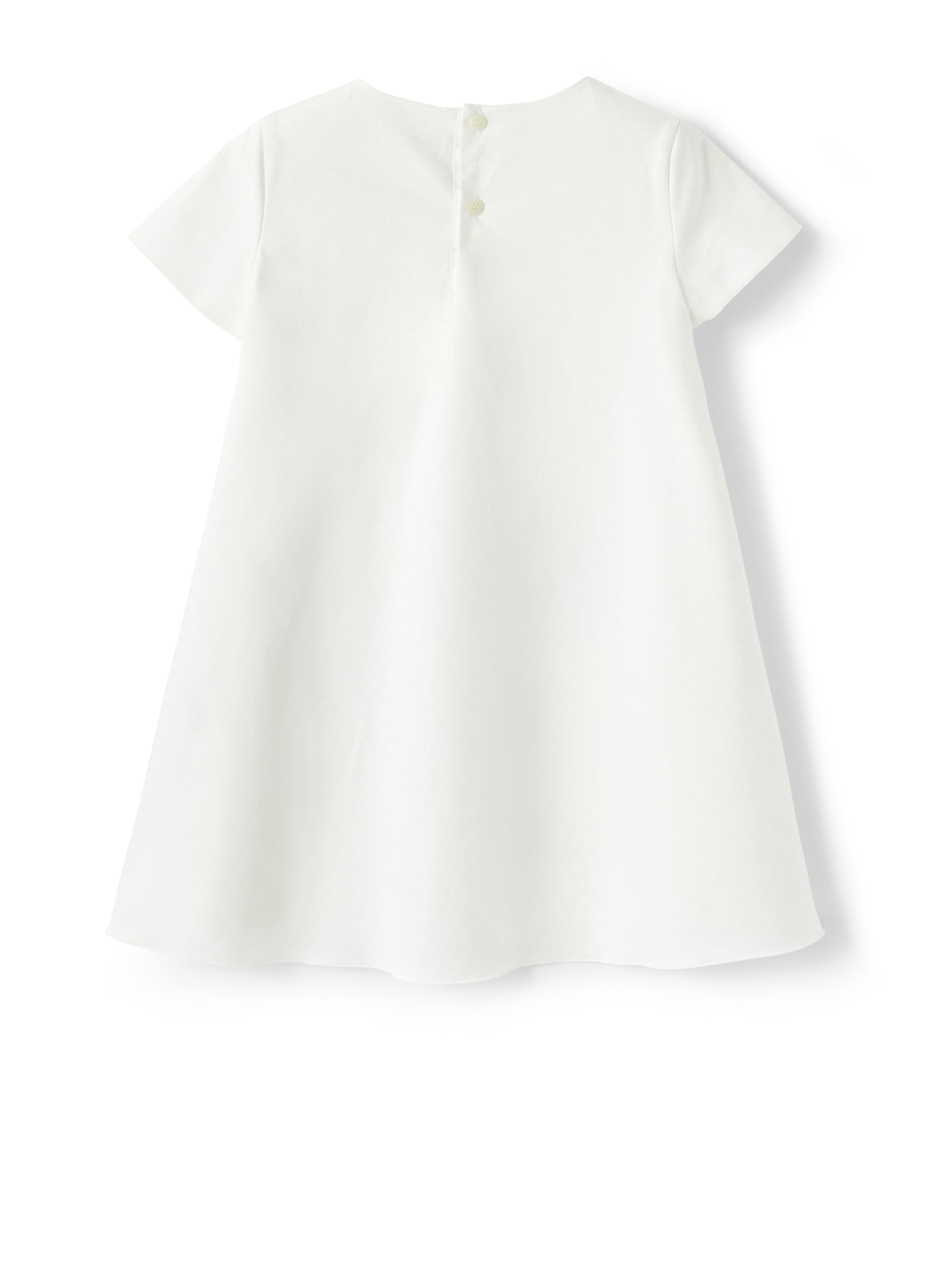 Abito bianco con fiori applicati