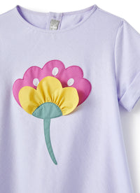 Abito in jersey lilla con fiore