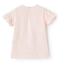 Pink dress with print and application