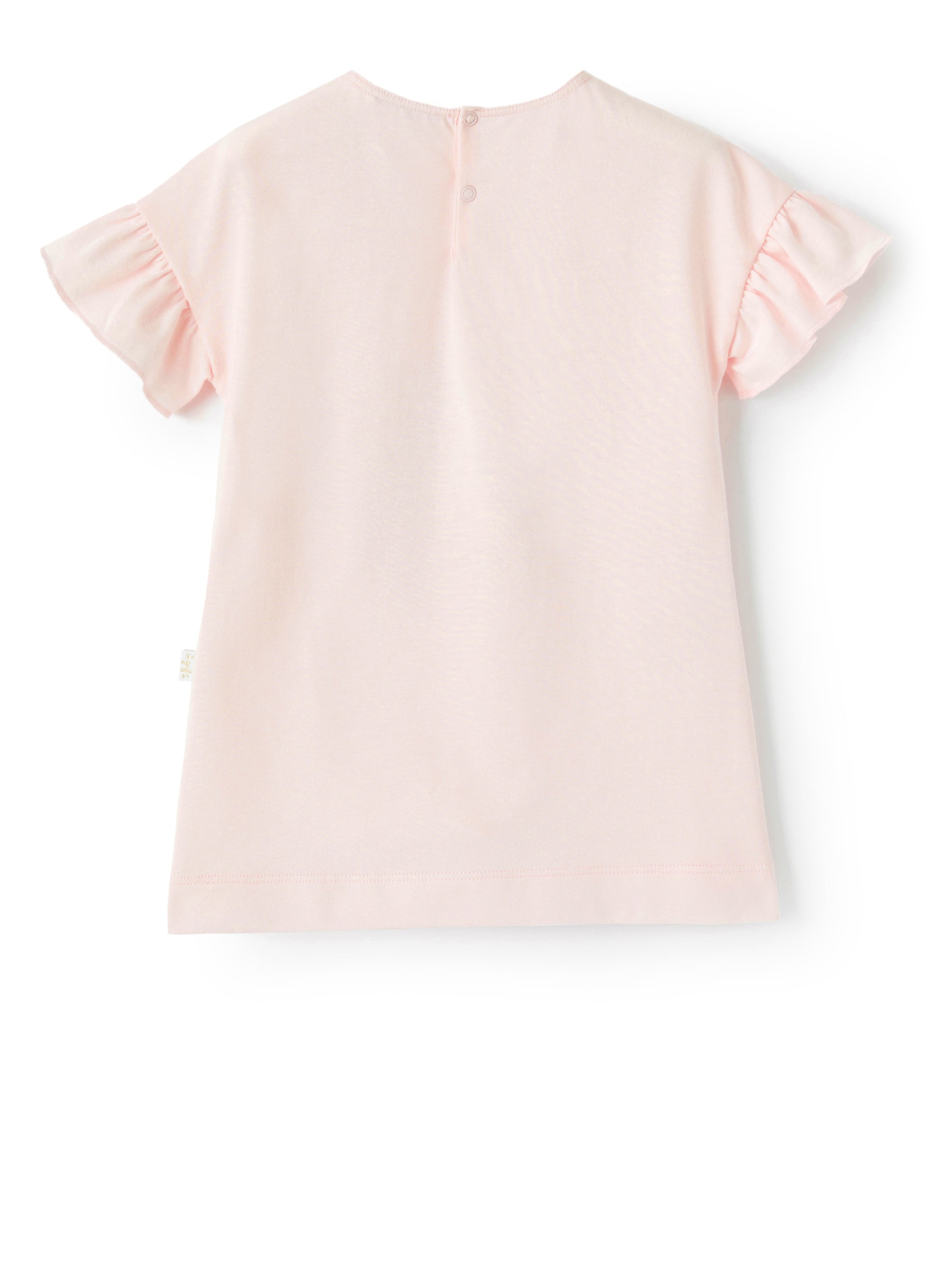 Pink dress with print and application