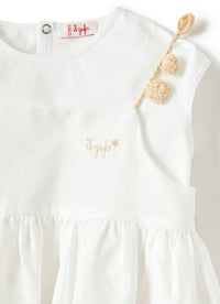 Abito in lino con bretelline crochet