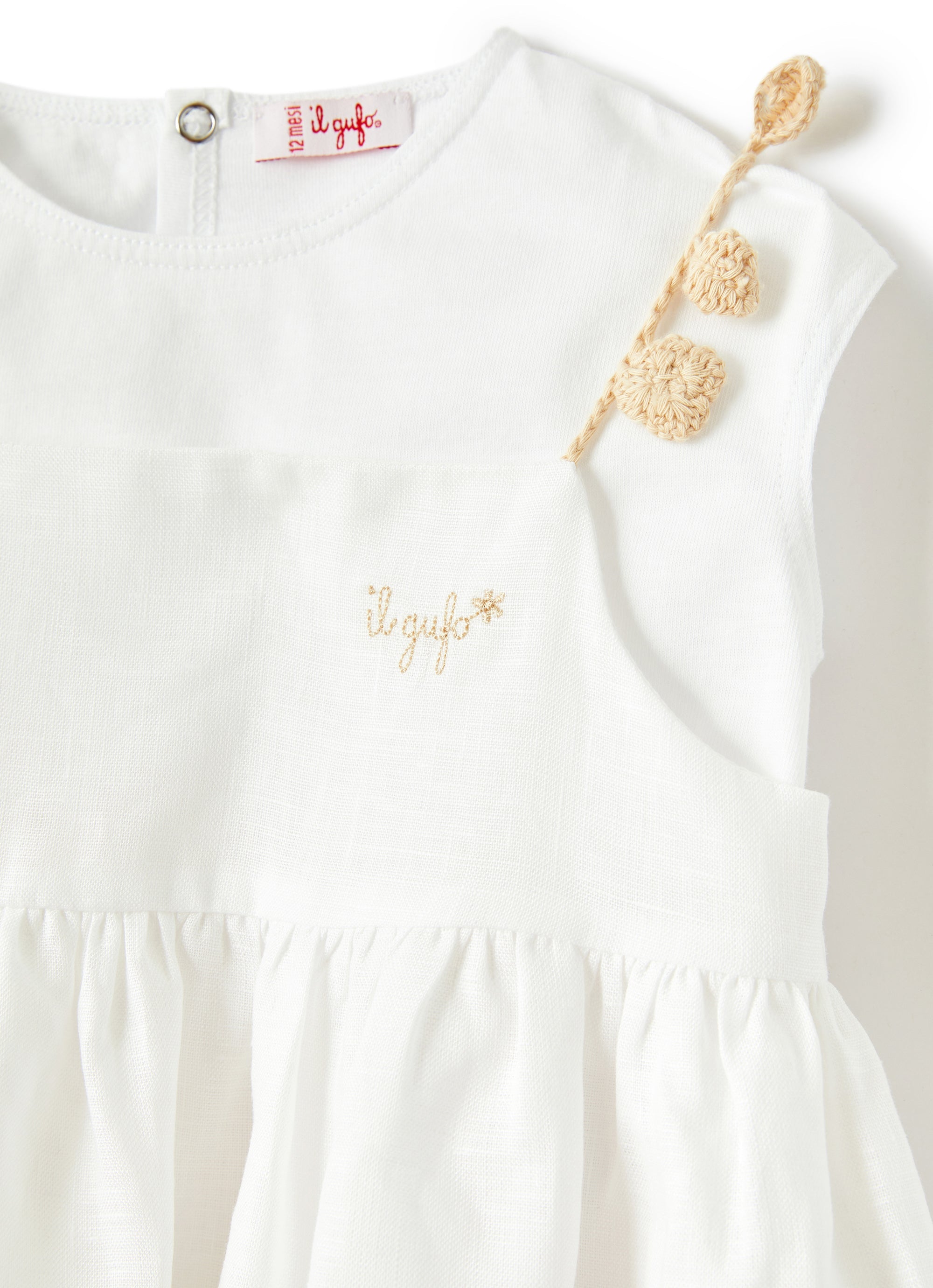 Abito in lino con bretelline crochet