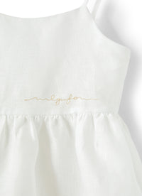 Linen dress with thin straps