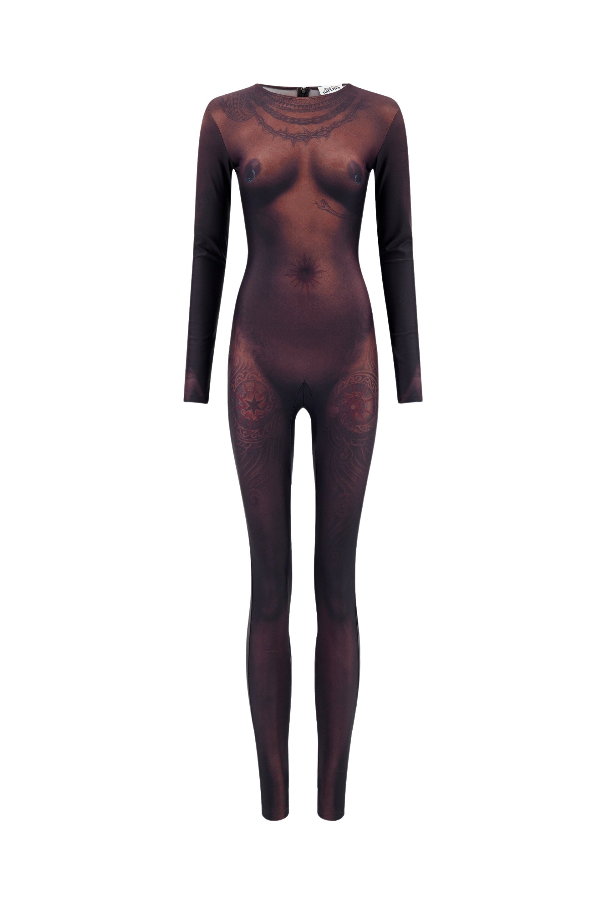 Combinaison Tattoo imprimée - Dark Nude