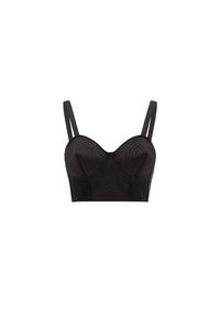 Brassière JPG x Lotta Volkova en satin - Black